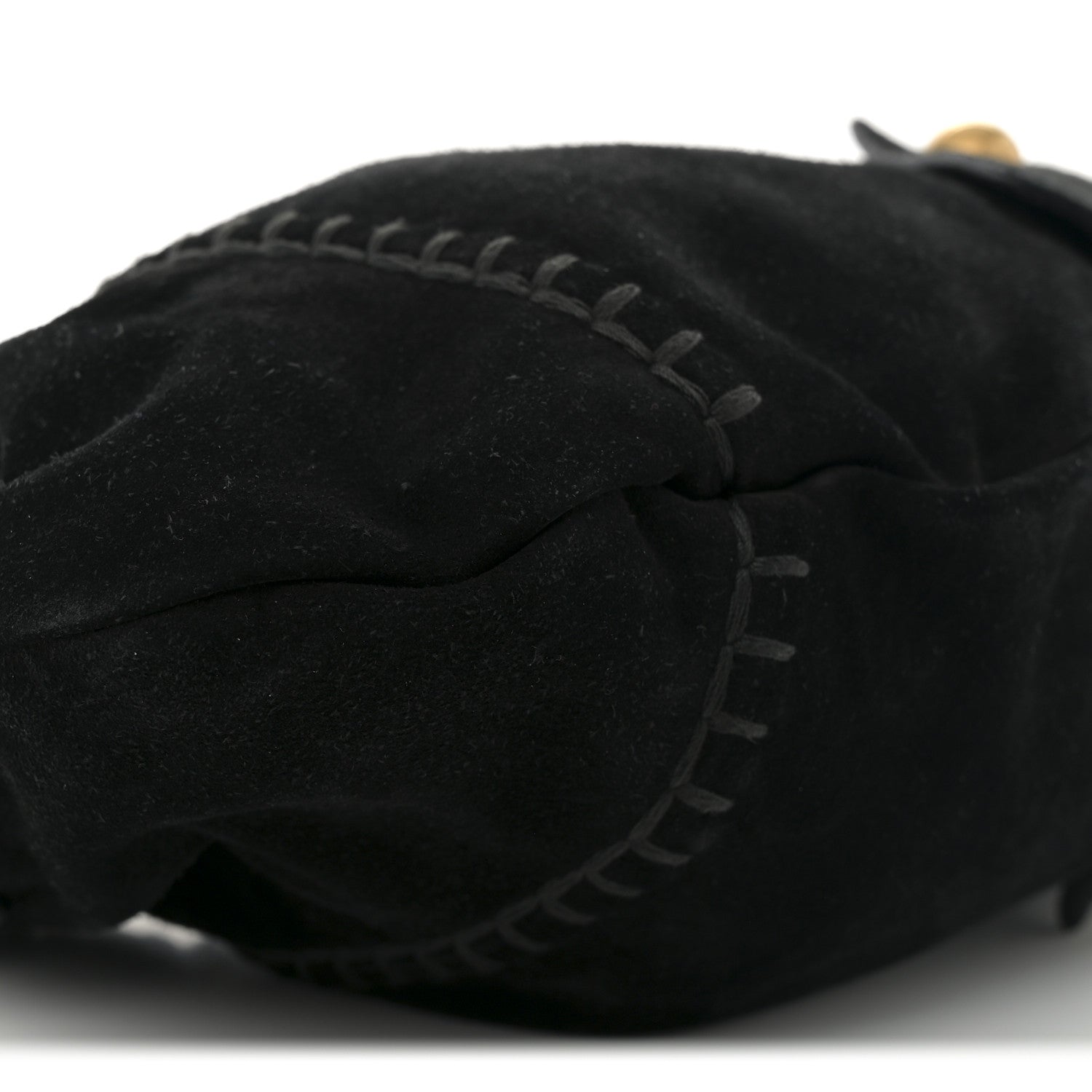 Saint Laurent Suede Horn Stitched Mombasa Hobo Black 10 of 14