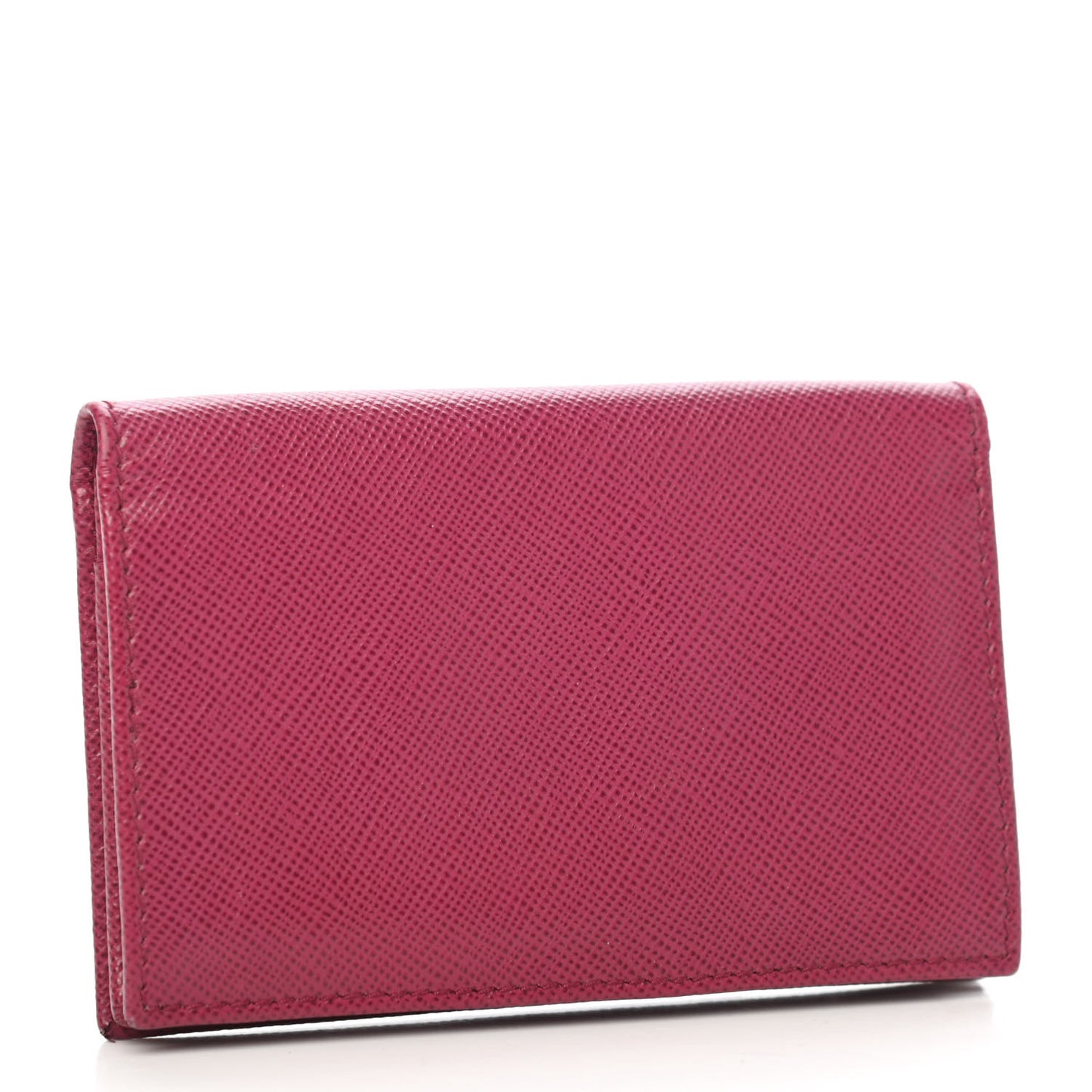 Saffiano Metal Bi-Fold Card Holder Wallet Peonia