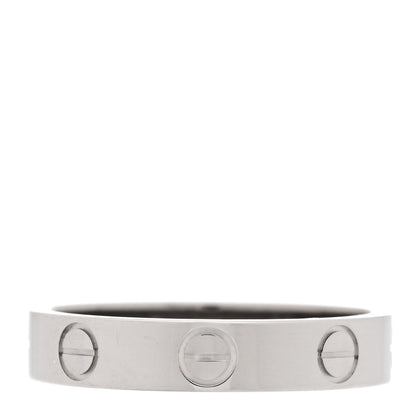 Cartier 18K White Gold 3.5mm LOVE Wedding Band Ring 51 5.75 1 of 5