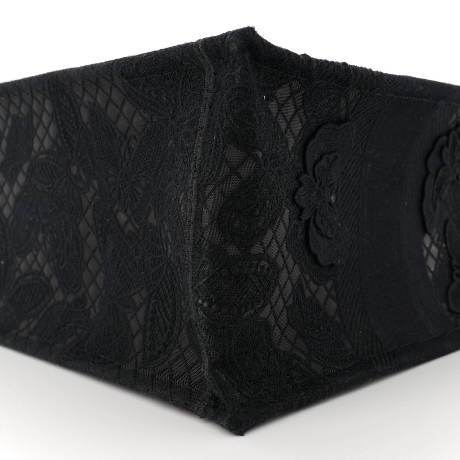 Christian Dior Embroidered 3D Macrame D-Lace Butterfly Medium Book Tote Black Multicolor 10 of 11