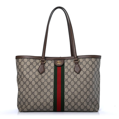 Gucci GG Supreme Monogram Medium Ophidia Shopping Tote Brown 1 of 4