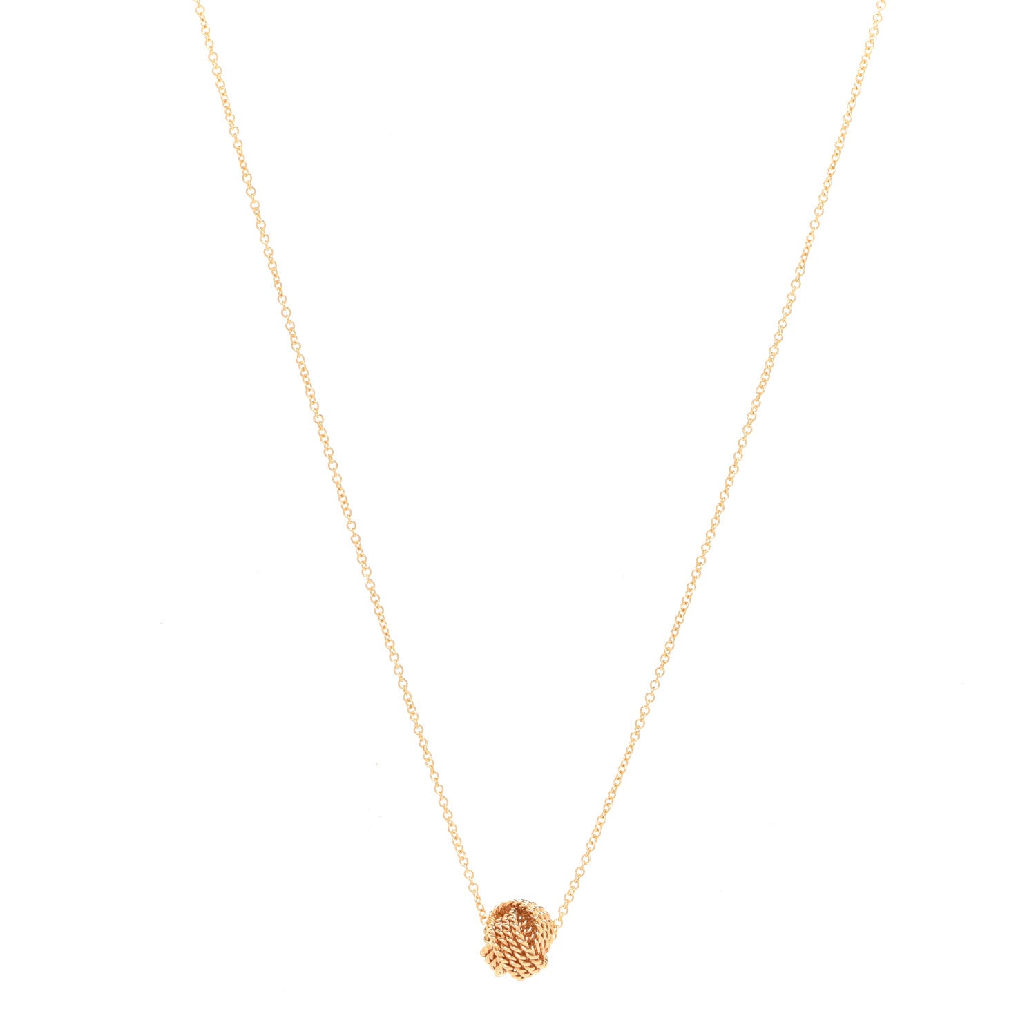 Tiffany 18K Yellow Gold Twist Knot Pendant Necklace 1 of 5