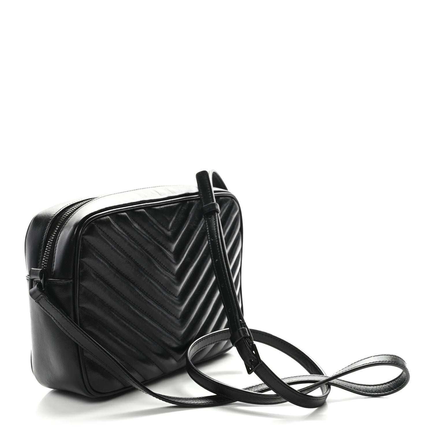 Saint Laurent Calfskin Matelasse Monogram Monochrome Lou Camera Bag Black 3 of 10