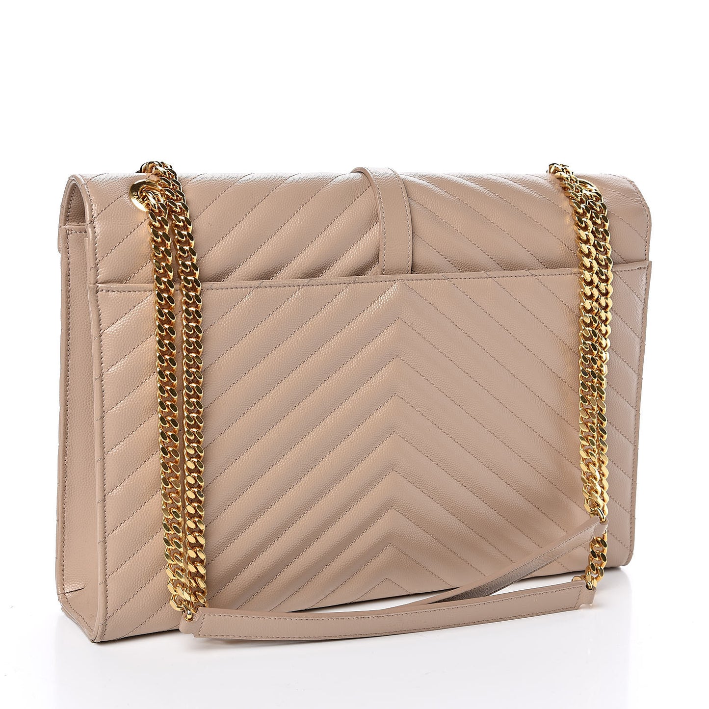 Grain De Poudre Matelasse Chevron Large Monogram Satchel Dark Beige