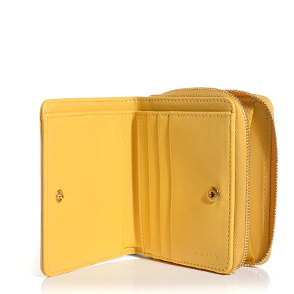 Celine Lambskin Zip Around Compact Wallet Sun Yellow Black 5 of 7