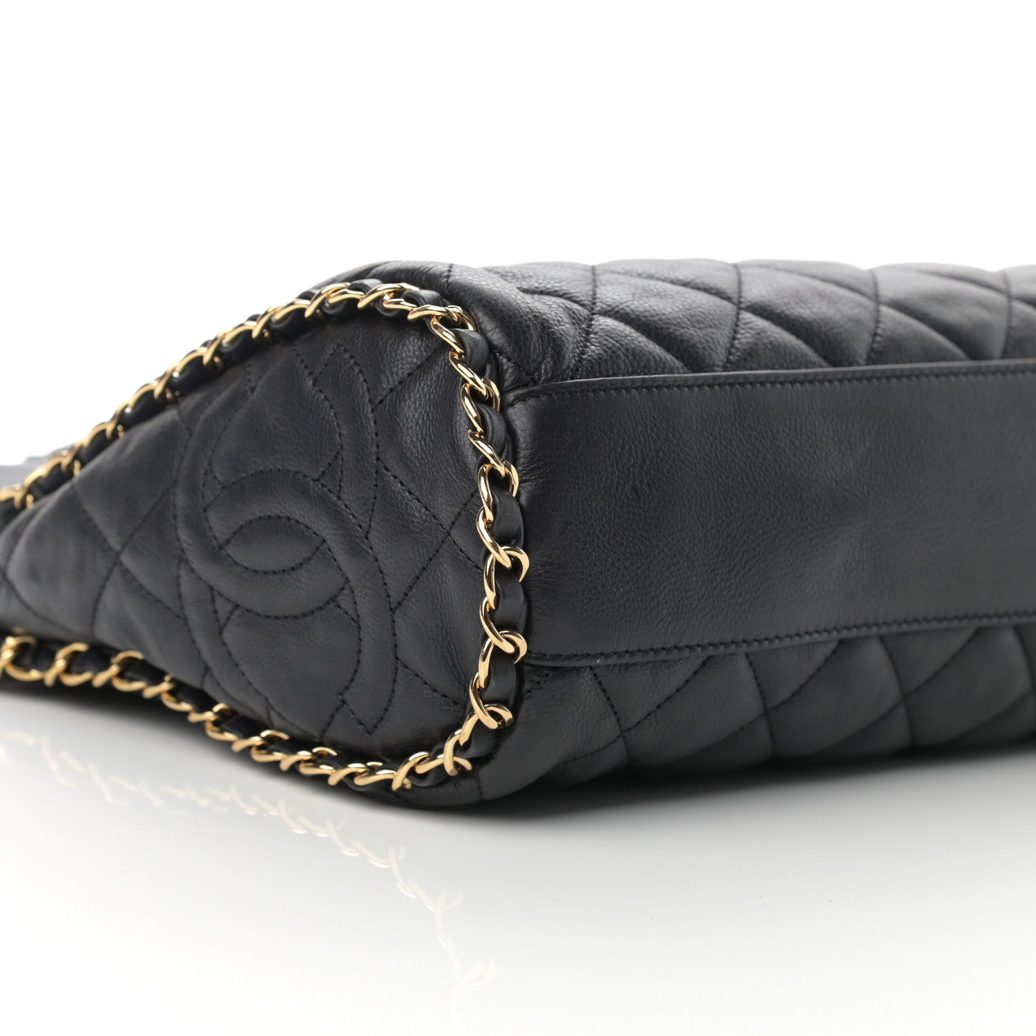 Chanel Calfskin Quilted Medium Chain Me Hobo Black 9 of 11