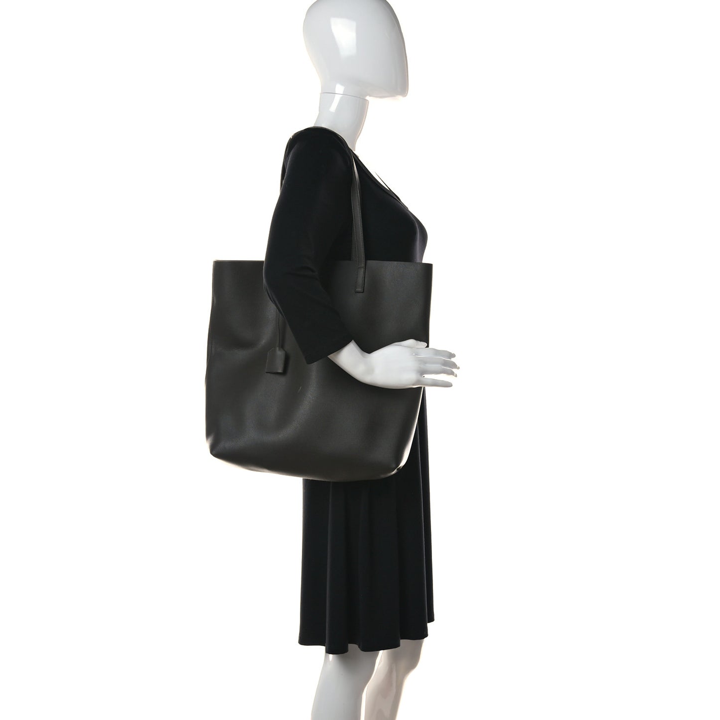 Calfskin Medium Shopping Tote Haunting Green
