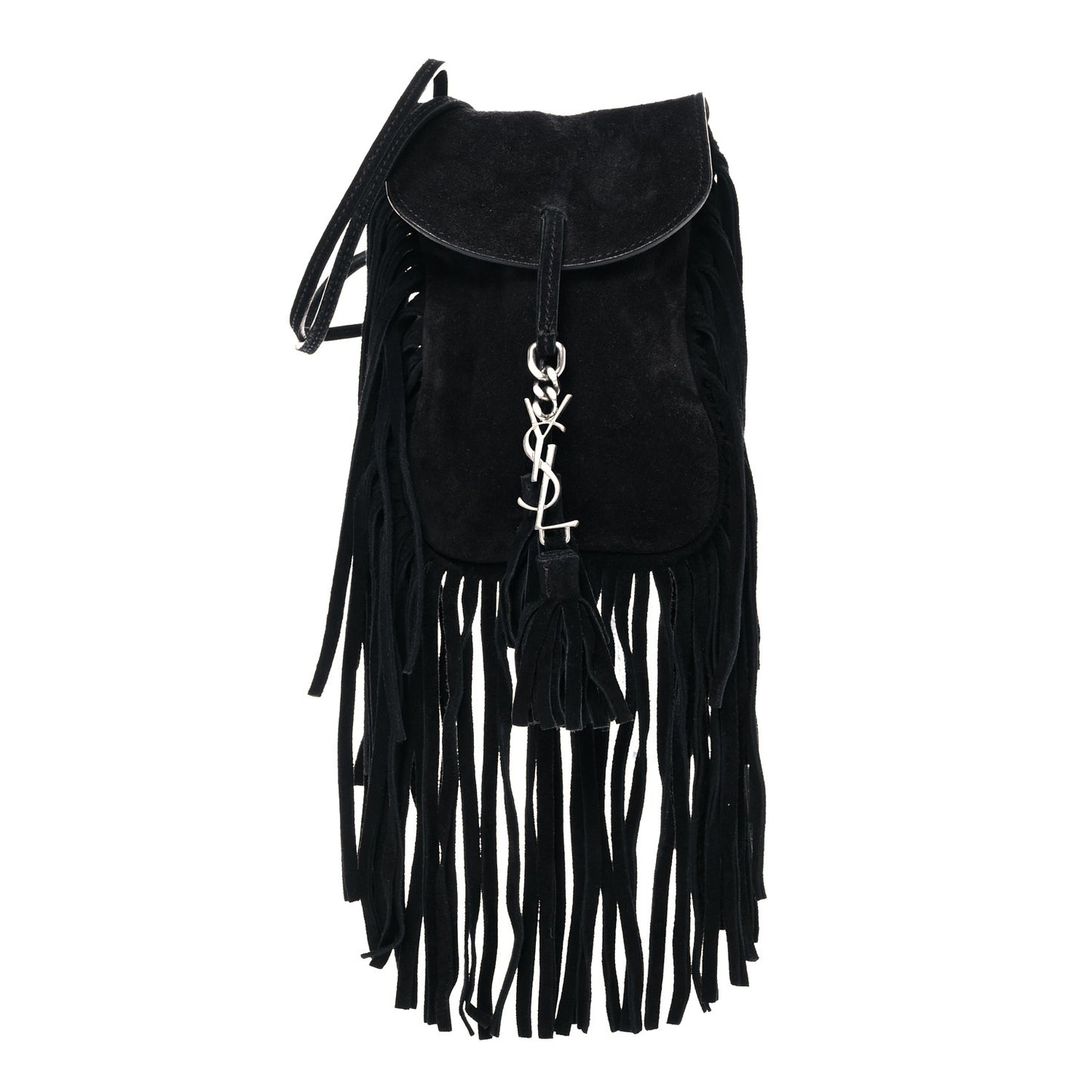 Suede Fringe Toy Monogram Anita Crossbody Bag Black