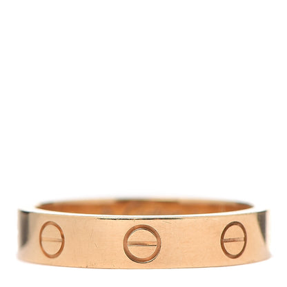 Cartier 18K Yellow Gold Diamond 4mm LOVE Wedding Band Ring 54 6.75 3 of 5