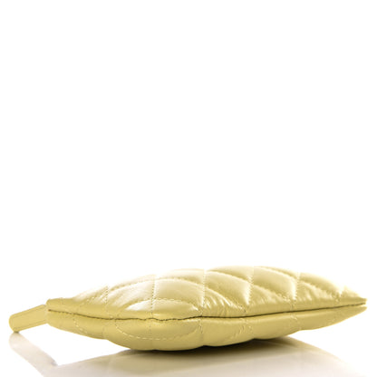 Chanel Lambskin Quilted Small Cosmetic Case Yellow 3 of 11