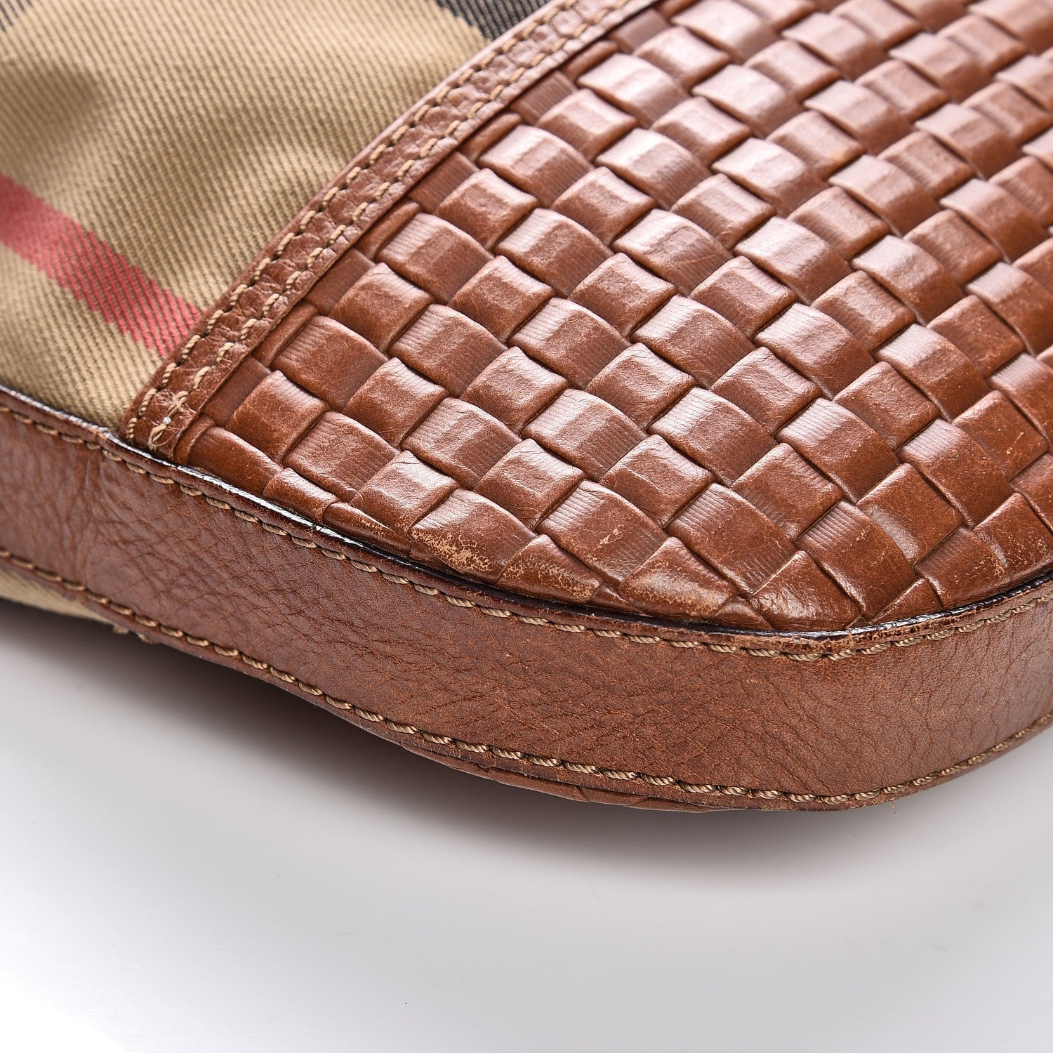 Burberry Canvas House Check Woven Hobo Brown 14 of 14