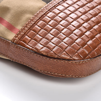 Burberry Canvas House Check Woven Hobo Brown 14 of 14