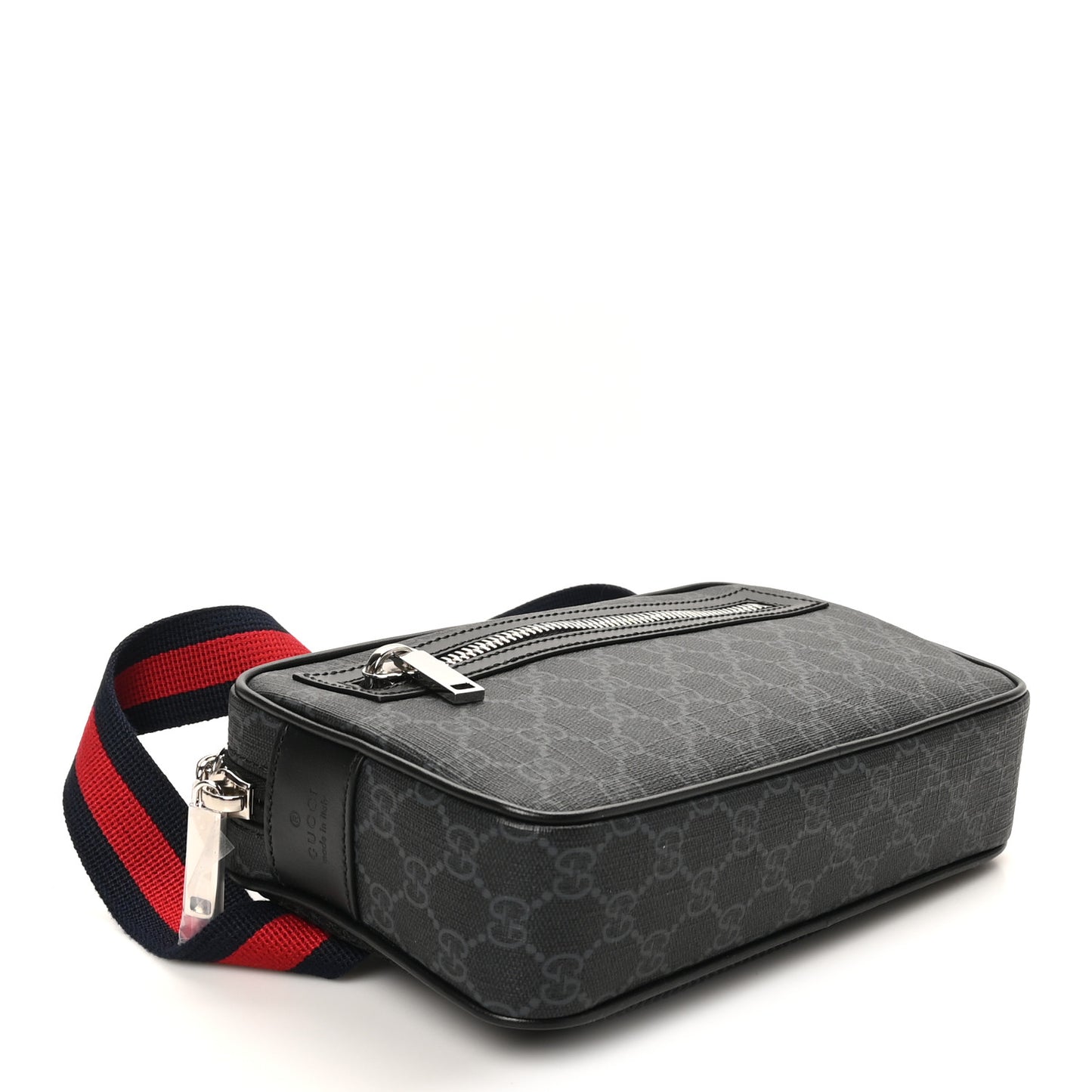 Soft GG Supreme Monogram Web Belt Bag Black Grey