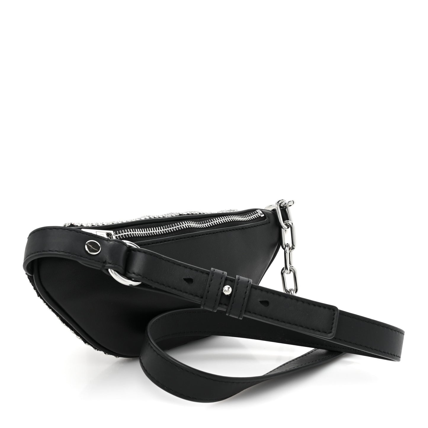 Rhinestone Mesh Mini Attica Belt Bag Black