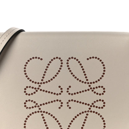 Loewe Buffed Calfskin Logo Embossed Small Heel Pouch Light Oat Tan 9 of 12