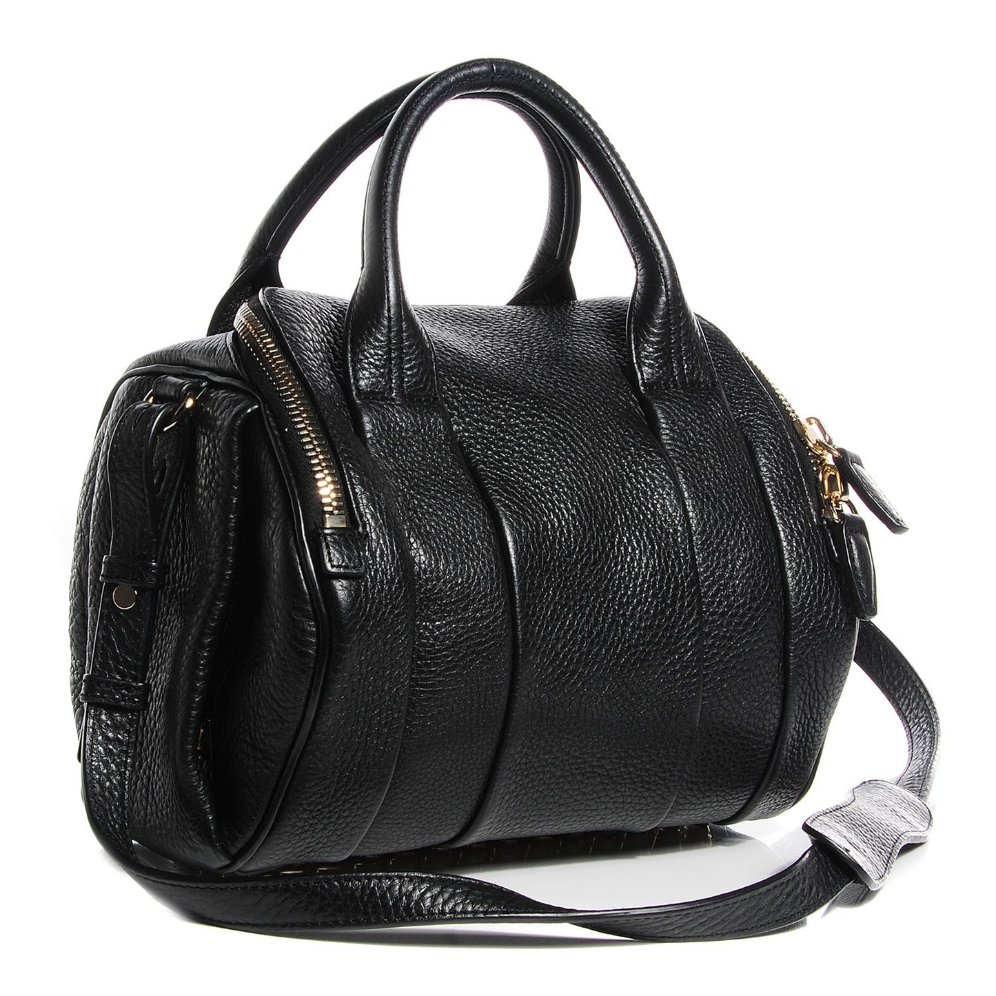 Pebbled Lambskin Rockie Black w Pale Gold Hardware