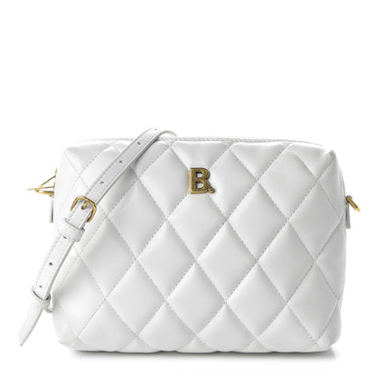 Balenciaga Nappa Calfskin Quilted Touch B Camera Shoulder Bag White 1 of 9