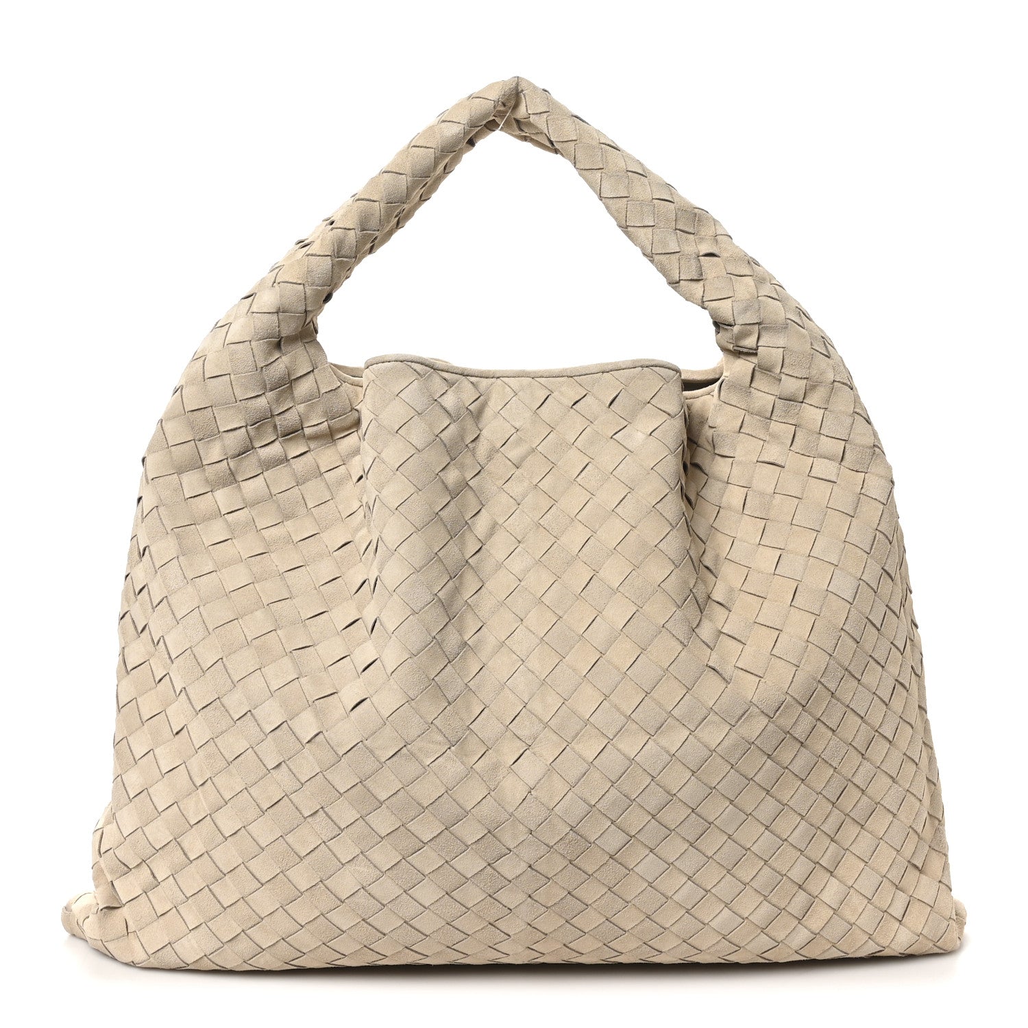 Bottega Veneta Suede Intrecciato Large Hop Ecru 1 of 9