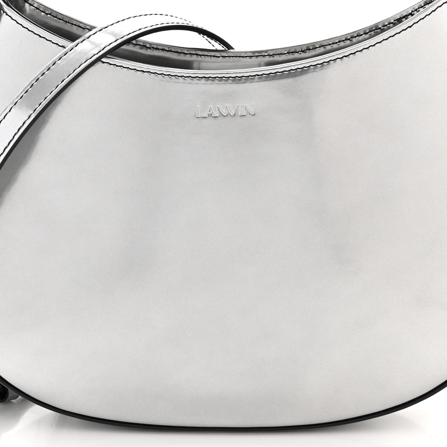 Metallic Calfskin Cat Hobo Silver