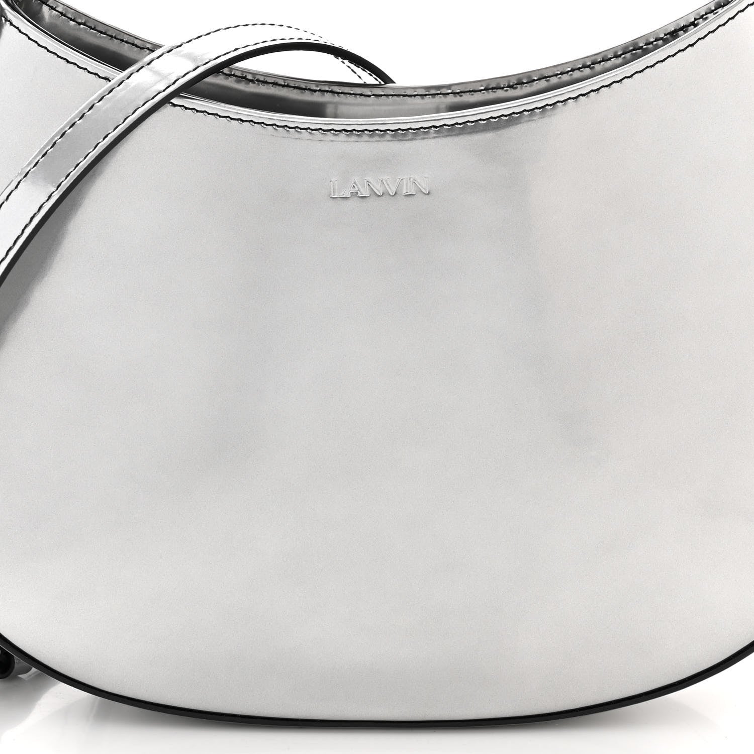 Lanvin Metallic Calfskin Cat Hobo Silver 7 of 10