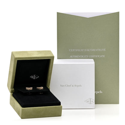 Van Cleef & Arpels 18K Yellow Gold Mother of Pearl Sweet Alhambra Butterfly Earrings 5 of 5