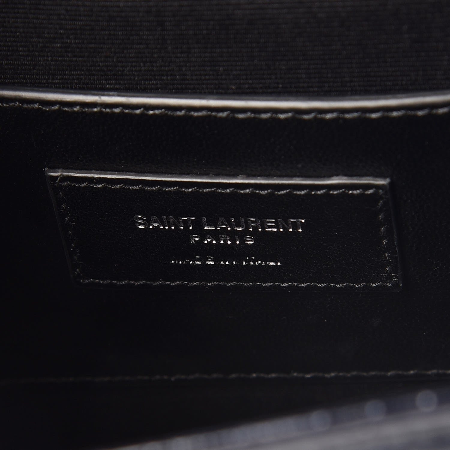 Saint Laurent Calfskin Crocodile Embossed Medium Monogram Envelope Chain Shoulder Bag Navy 6 of 6