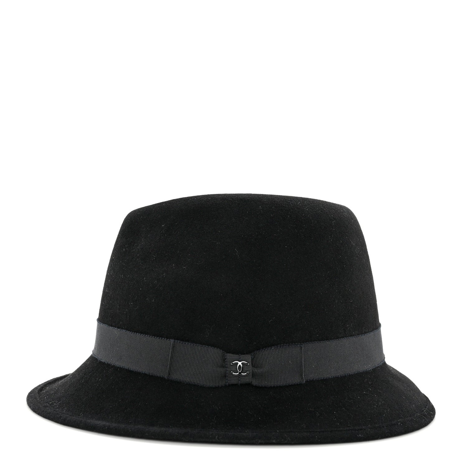 Chanel Felt Fedora Hat M Black 4 of 8