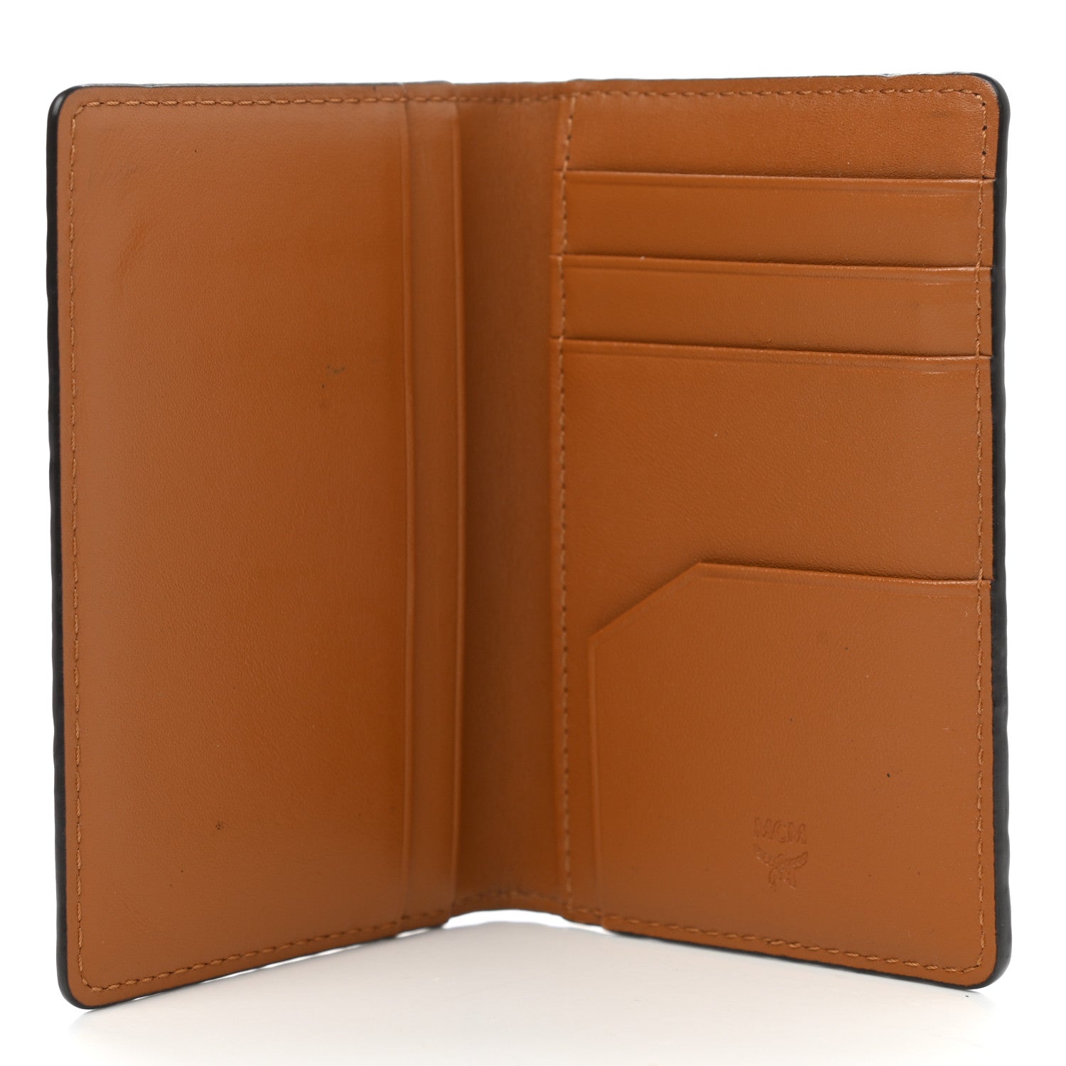 MCM Visetos Mini Two Fold Card Wallet Cognac 5 of 8