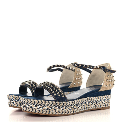 Christian Louboutin Miss Denim Madmonica 60 Platform Sandals 41 Lin Denim 4 of 9