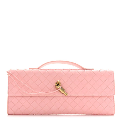 Bottega Veneta Nappa Intrecciato Long Andiamo Top Handle Clutch Rose 1 of 9