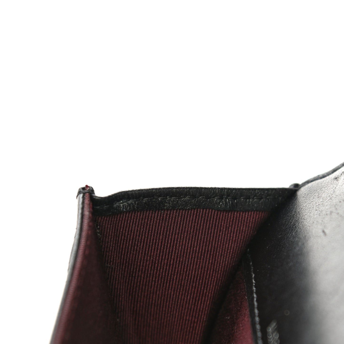 Lambskin Quilted Flap Card Holder Black