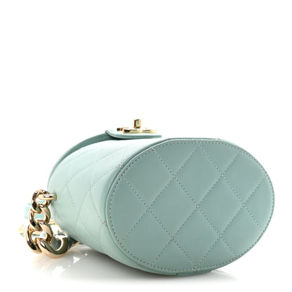 Chanel Lambskin Resin Elegant Chain Vanity Case Light Blue 4 of 10