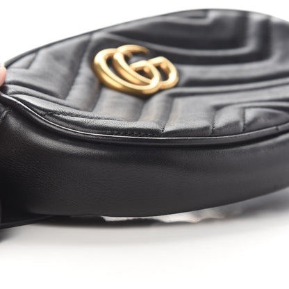 Gucci Calfskin Matelasse GG Marmont Belt Bag 85 34 Black 8 of 11
