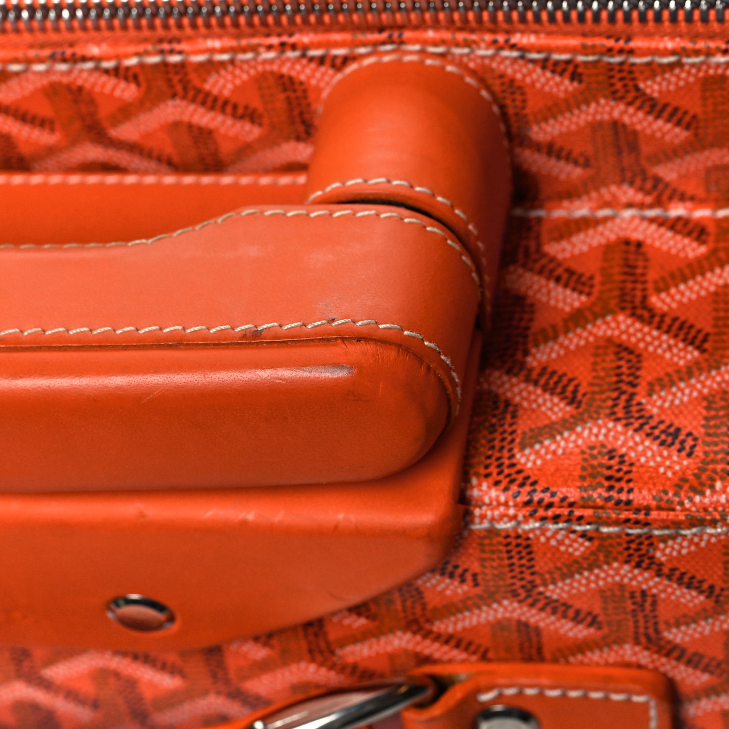 Goyardine Rolling Suitcase Trolley PM Orange