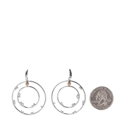 Damiani 18K White Rose Gold Diamond Circle Drop Earrings 2 of 5