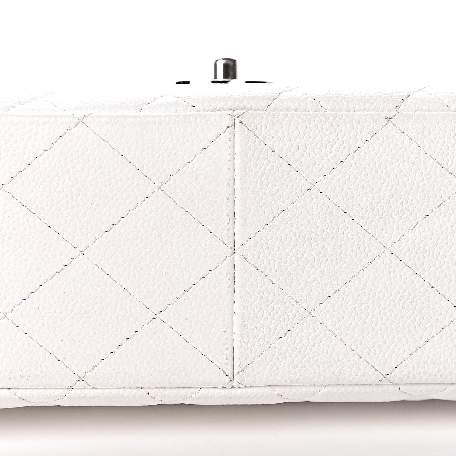Chanel Caviar Quilted Jumbo Single Flap White 10 of 11