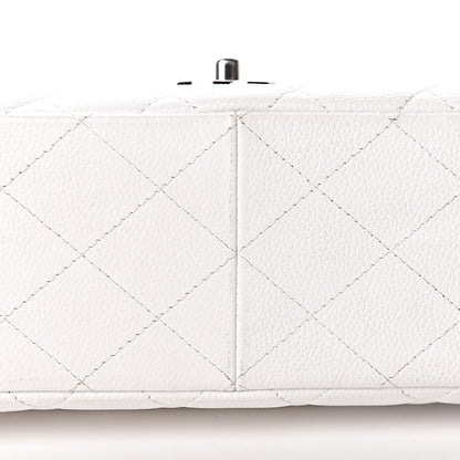 Chanel Caviar Quilted Jumbo Single Flap White 10 of 11