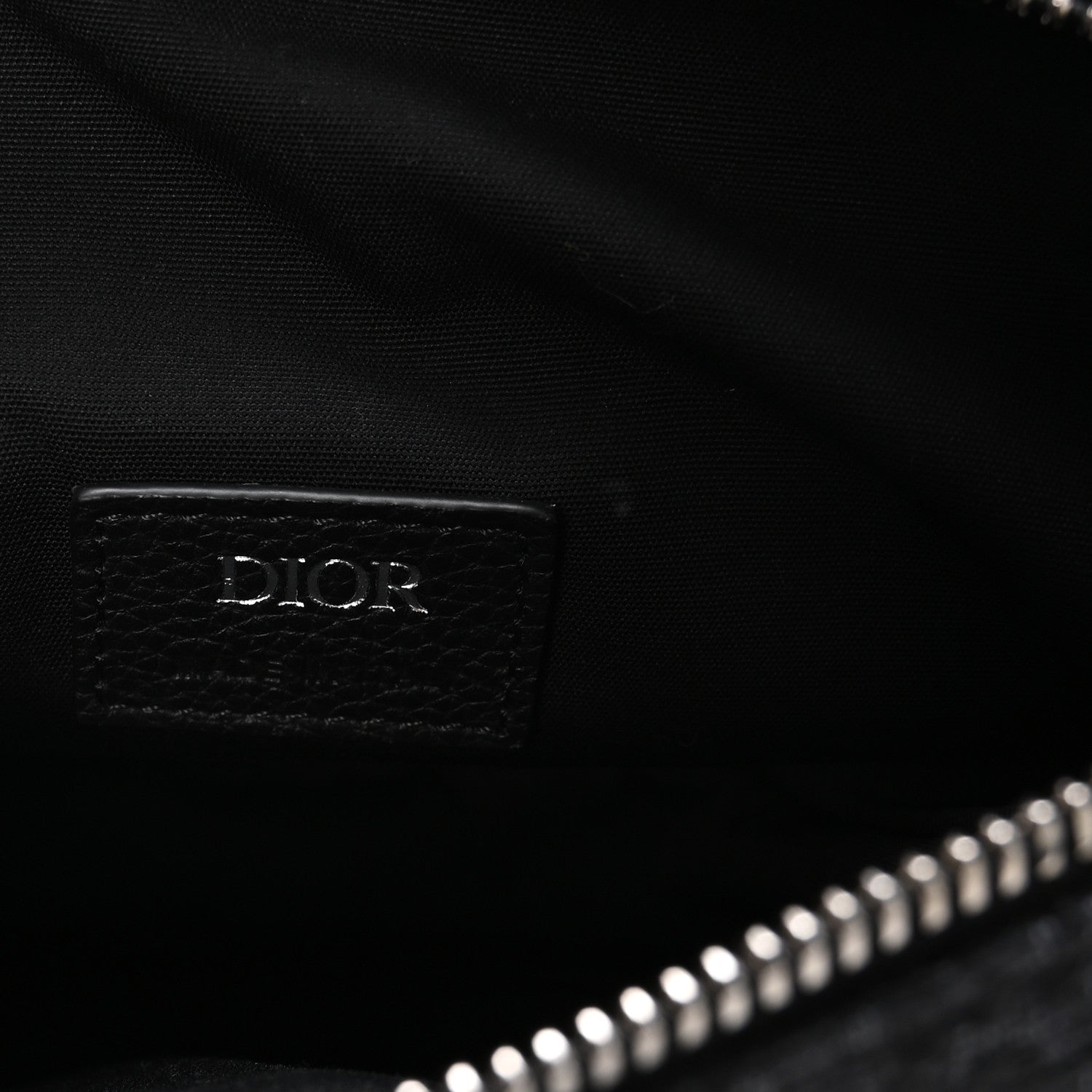 Christian Dior Grained Calfskin Oblique Mens Saddle Bag Black Blue 6 of 10
