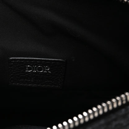 Christian Dior Grained Calfskin Oblique Mens Saddle Bag Black Blue 6 of 10