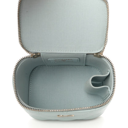 Chanel Lambskin Quilted Top Handle Mini Vanity Case With Chain Light Blue 5 of 10