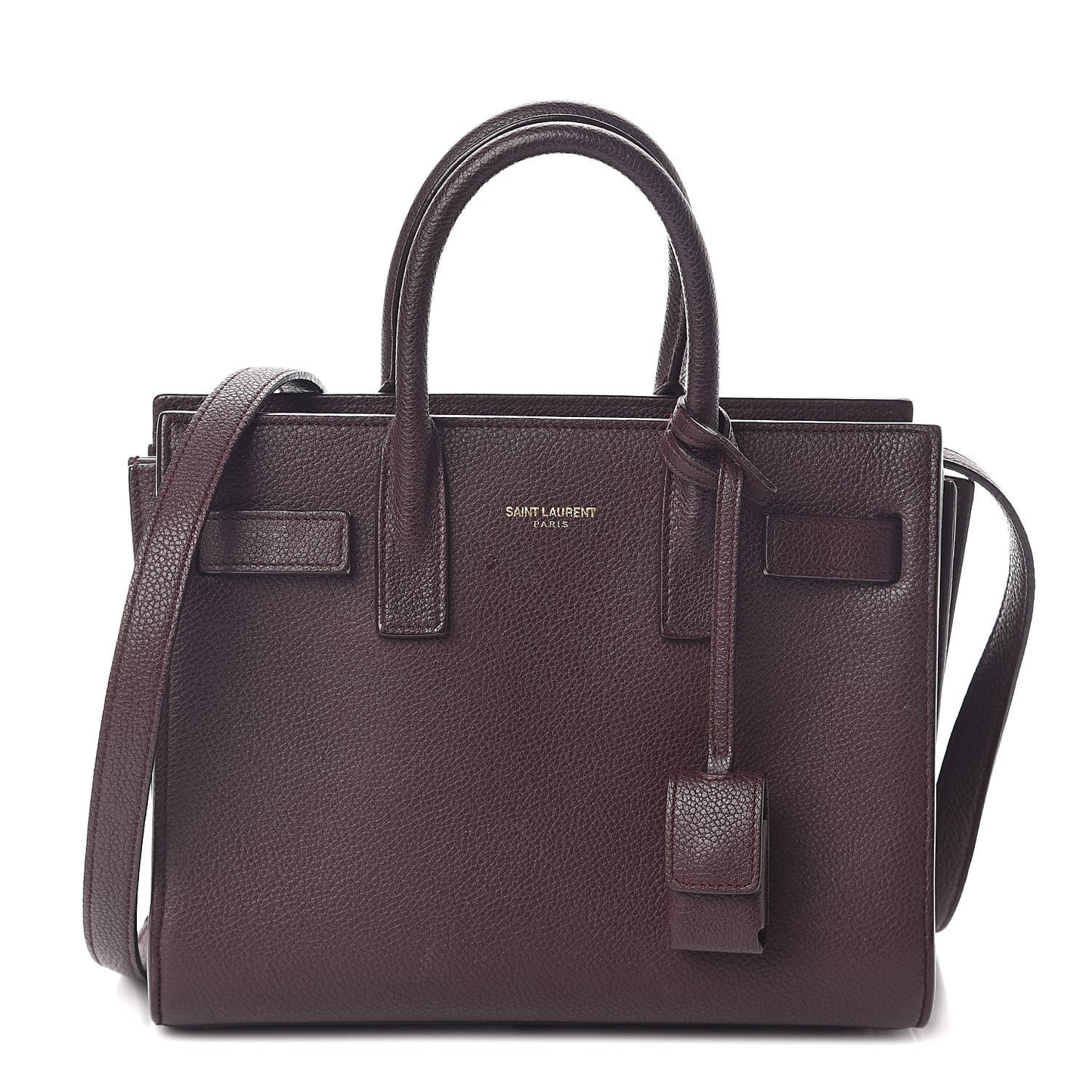 Grained Calfskin Nano Sac De Jour Amaranto