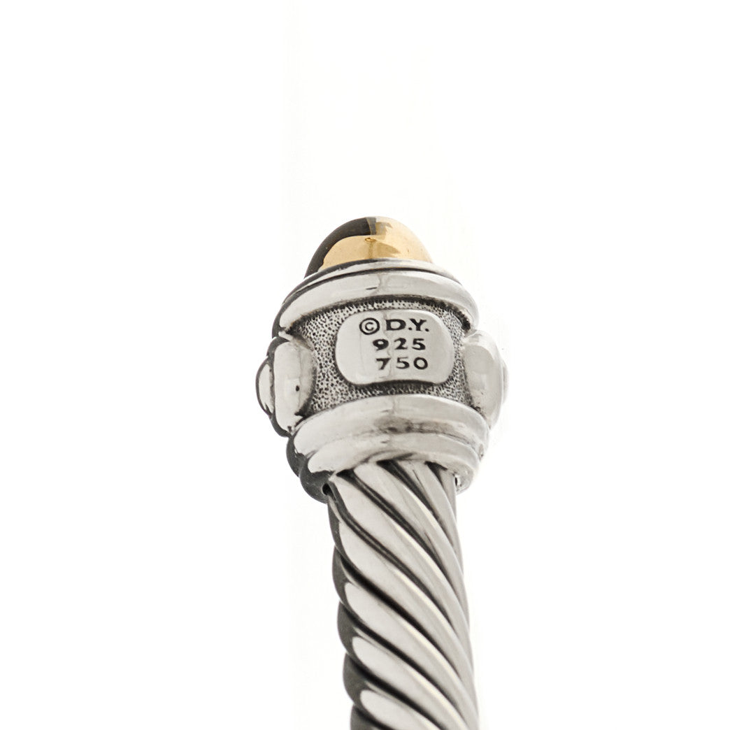 David Yurman Sterling Silver 18K Yellow Gold 4mm Cable Renaissance Bracelet 3 of 3