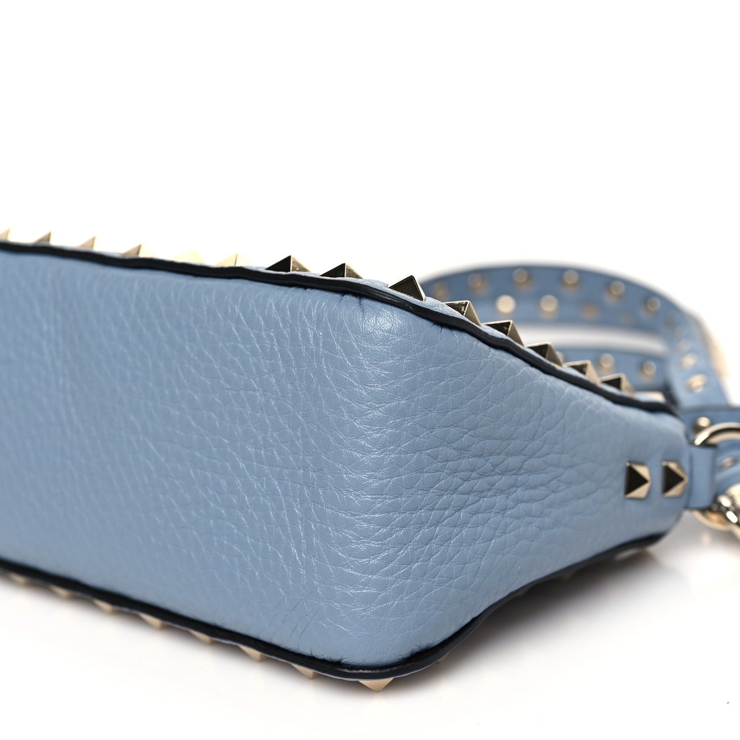 Pebbled Calfskin Small Rockstud Flip Lock Shoulder Bag Niagara
