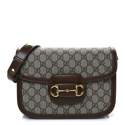 Gucci GG Supreme Monogram Horsebit 1955 Shoulder Bag Beige Brown Sugar 1 of 11