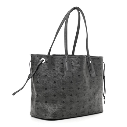 MCM Visetos Medium Reversible Shopper Tote Phantom Grey 4 of 8