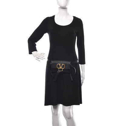 Valentino Garavani Textured Patent Calfskin VRing Belt Bag Black 2 of 9