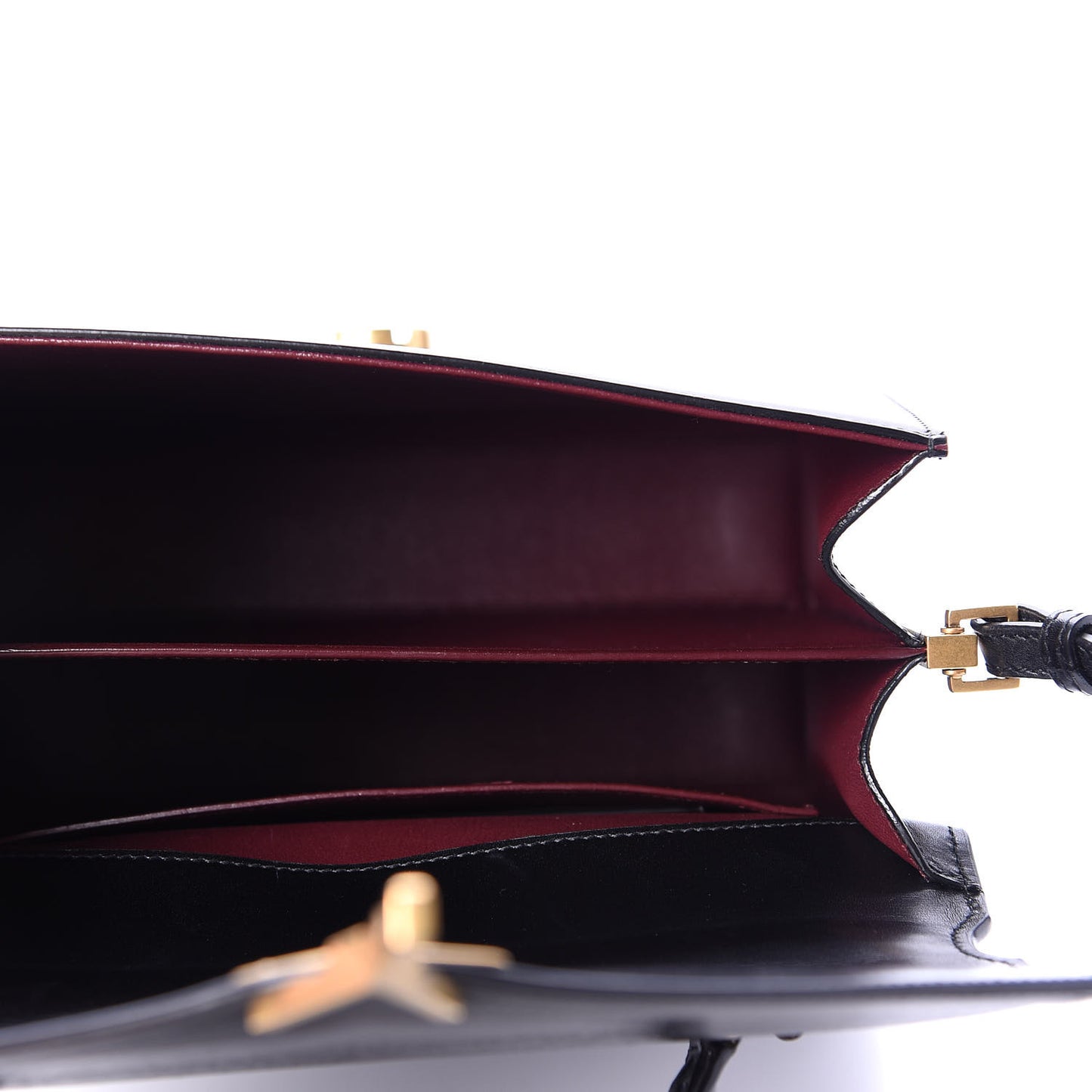 Smooth Calfskin Medium Classic Monogram Cassandra Top Handle Black Rouge Legion