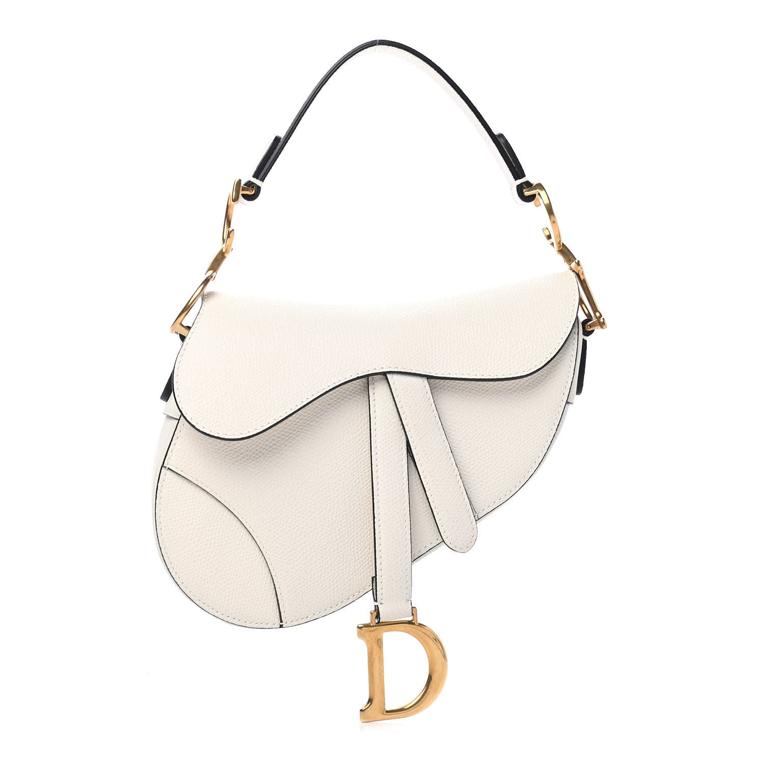 Christian Dior Grained Calfskin Mini Saddle Bag White 1 of 4