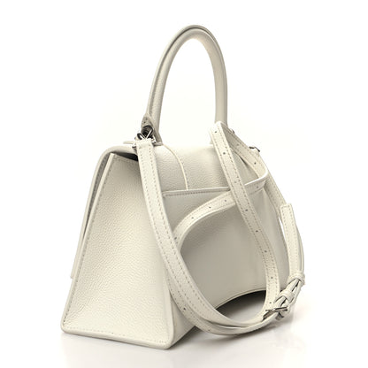 Balenciaga Grained Calfskin Small Hourglass Top Handle Bag White 2 of 14