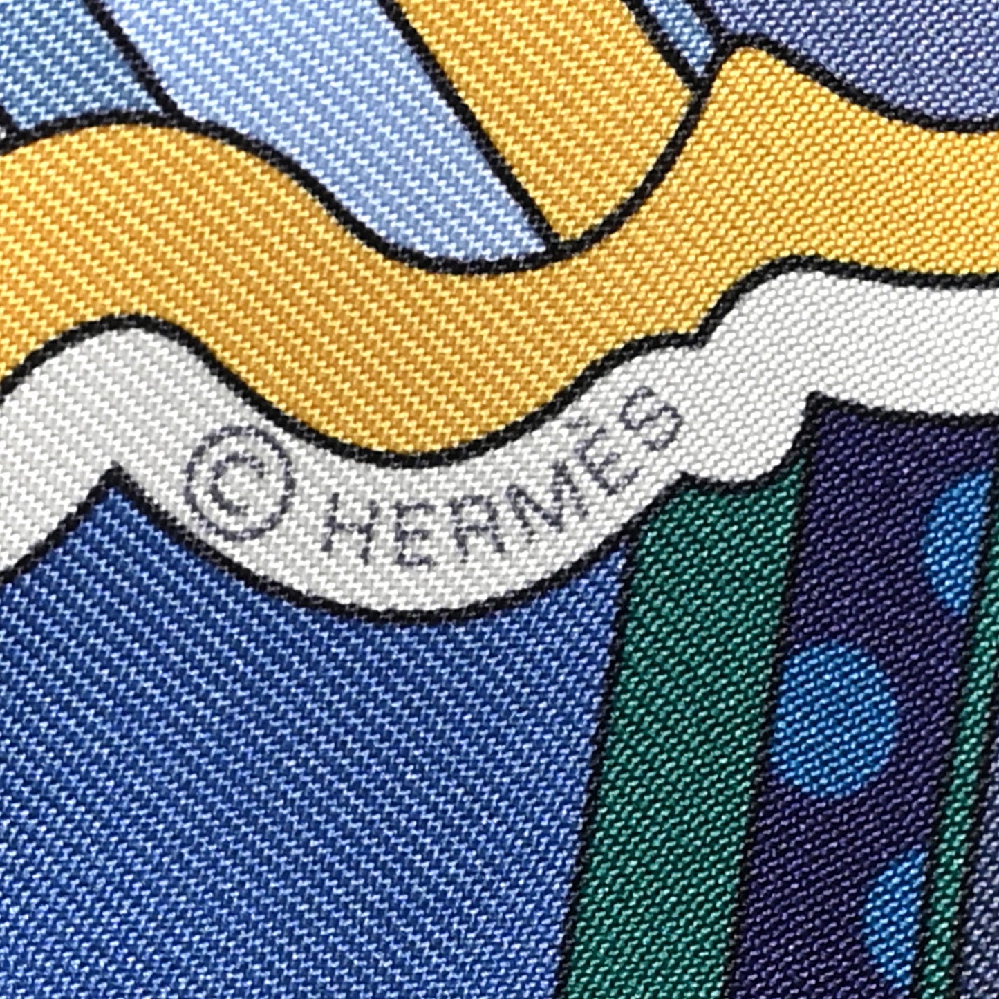 Silk Faubourg Rainbow Twilly Blue Jaune Vert